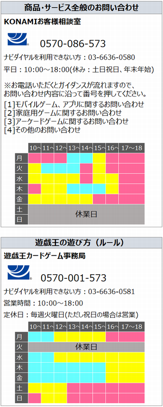 Q お電話でのお問い合わせについて その他 Konami お客様相談室